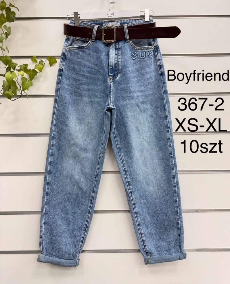 Spodnie damskie jeansy Roz XS-XL, 1 Kolor Paczka 10 szt